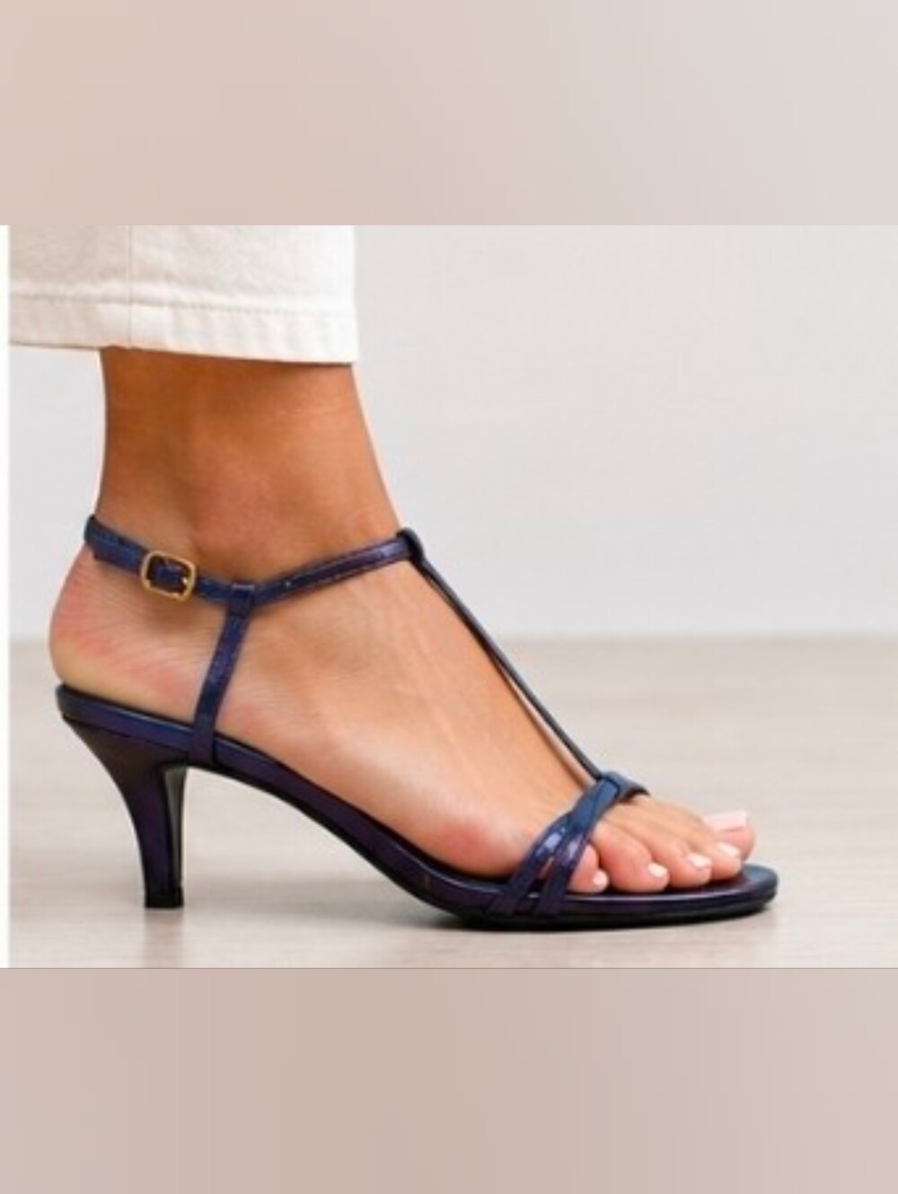 Lauren Ralph Lauren Aida II Purple Leather Strappy Heels Sandals Women's Size 9B